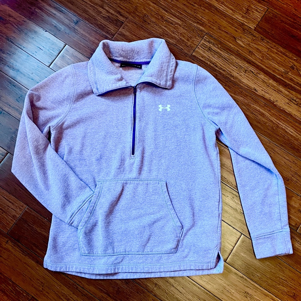 Women’s purple Under Armour half zip fleece lined top